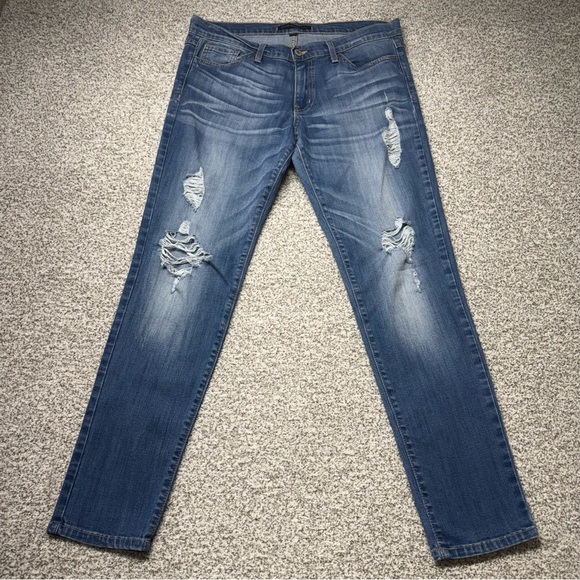Flying Monkey Denim - Women’s Flying Monkey Ankle‎ Skinny Distressed Medium Wash Blue Jeans Size 27x28